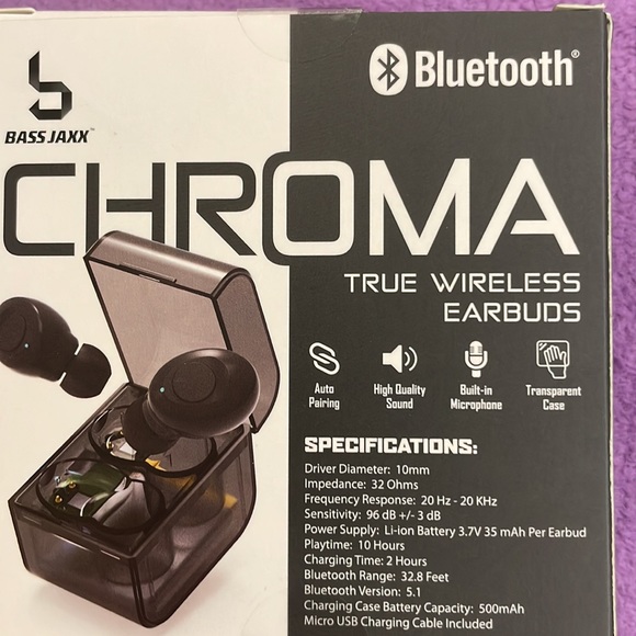 bass jaxx Headphones Bass Jaxx Bluetooth Chroma True Wireless